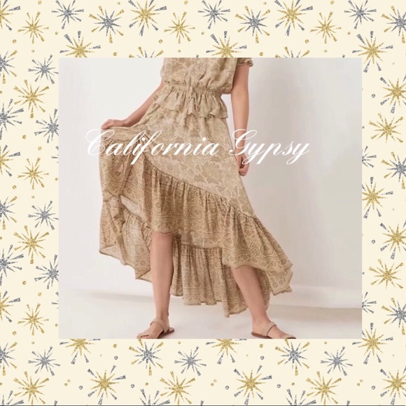 Gypsy Boho Western Ruched Tassel Skirt - Picture 4 of 15